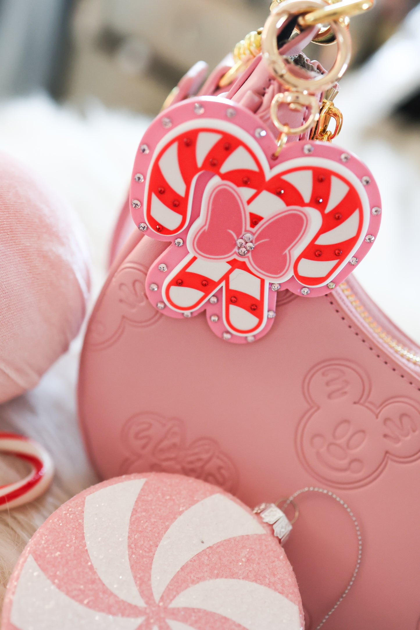 BOWtiful candy canes bag charm