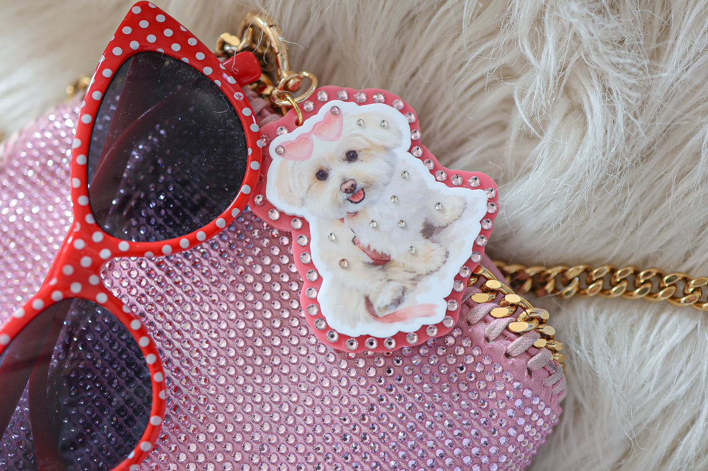 Custom watercolor pet bag charm