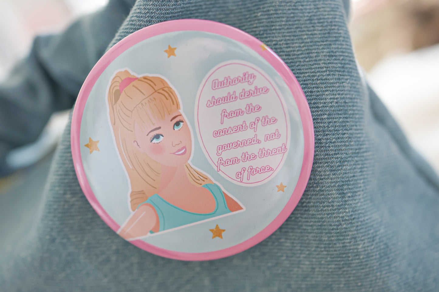 One girl revolution button