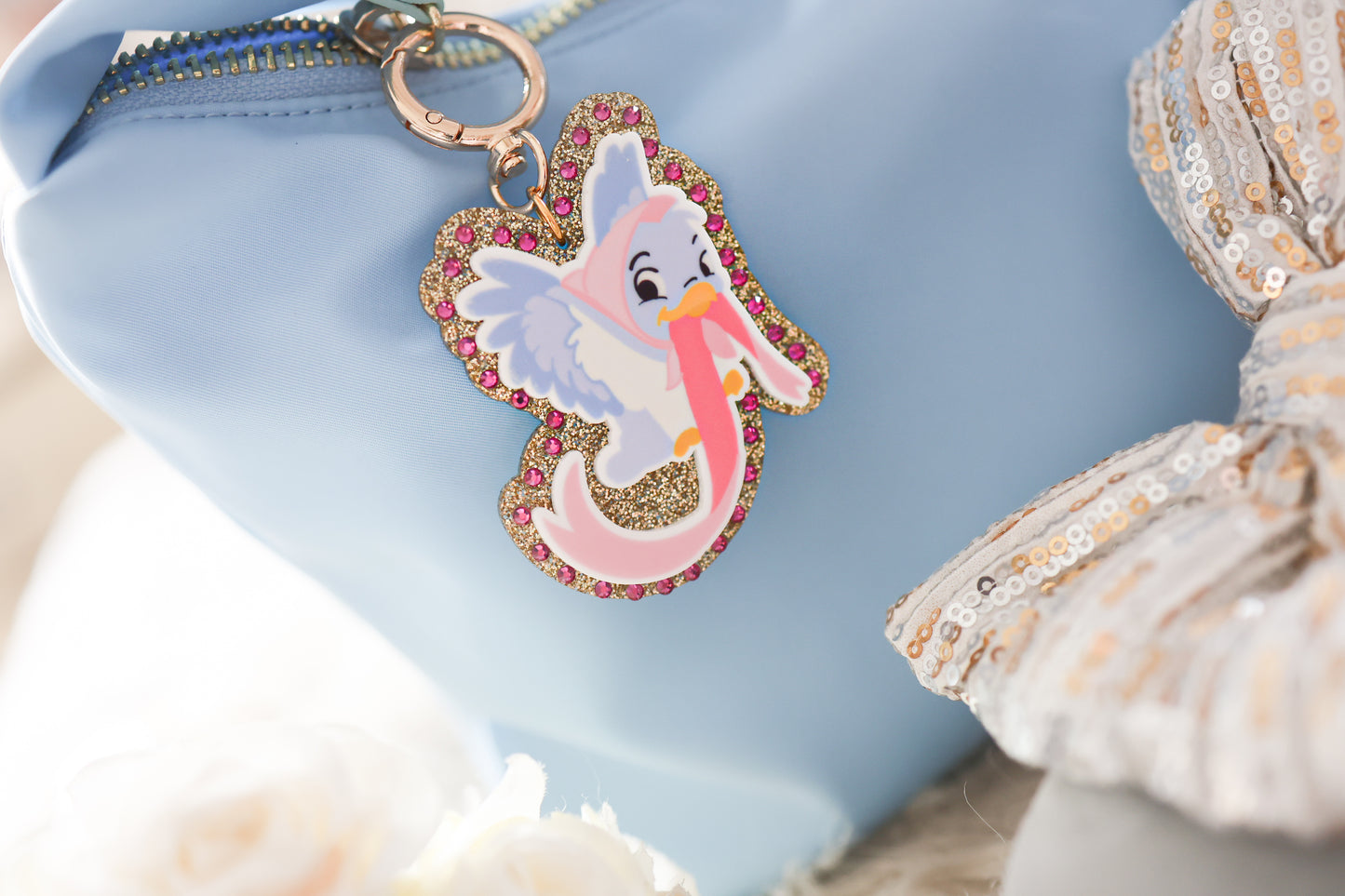 Blue bird bag charm