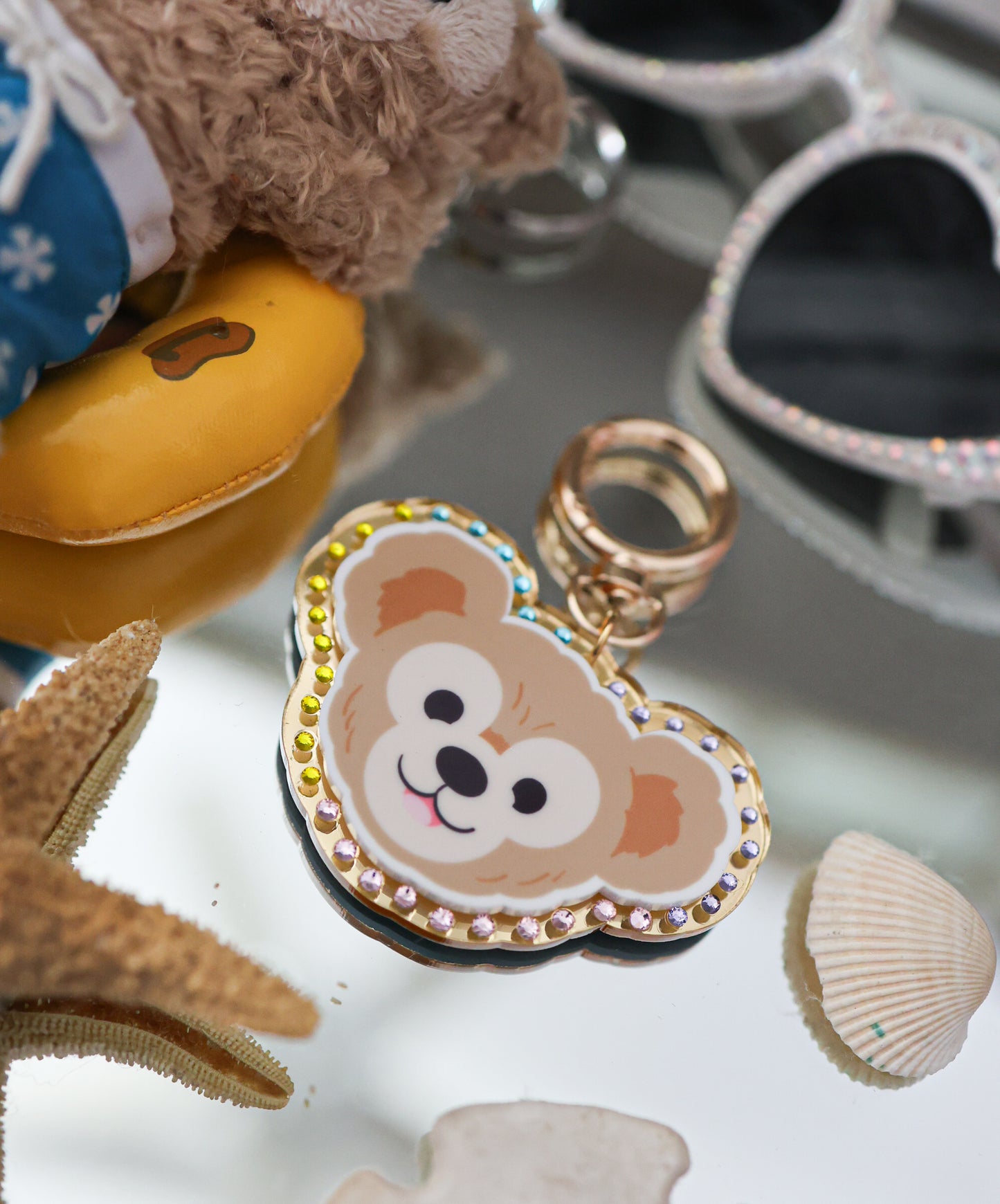 Summer bear bag charm