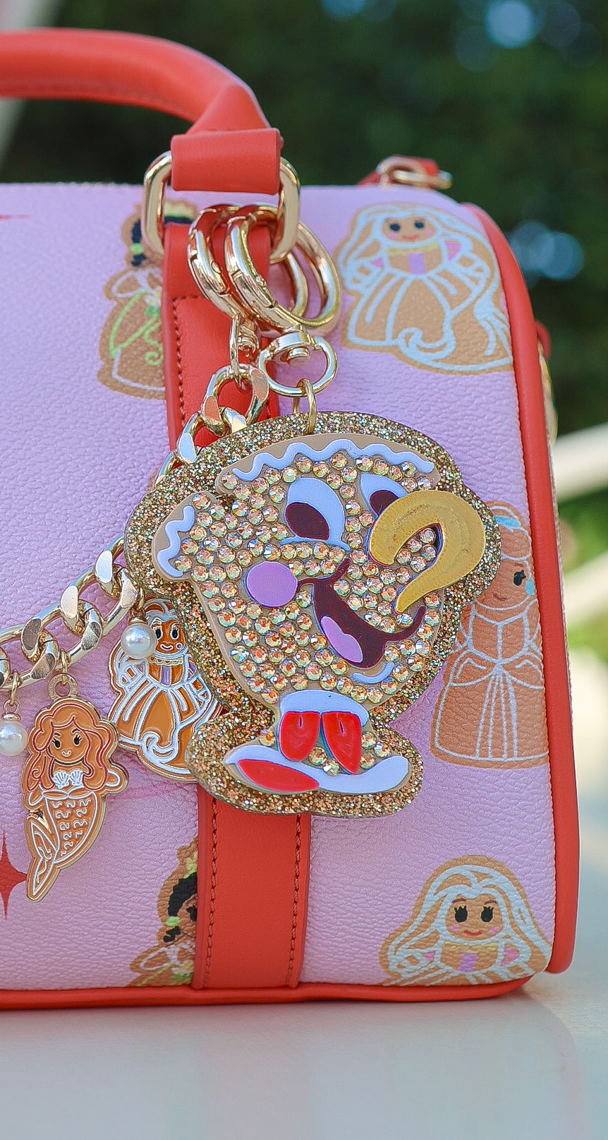 Gingerbread teacup bag charm