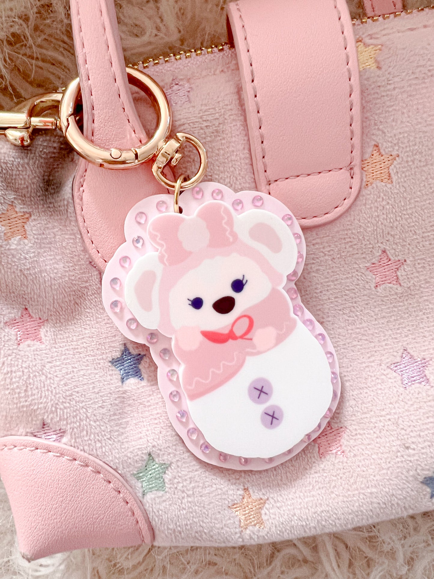 Miss Teddy Bear snowman charm