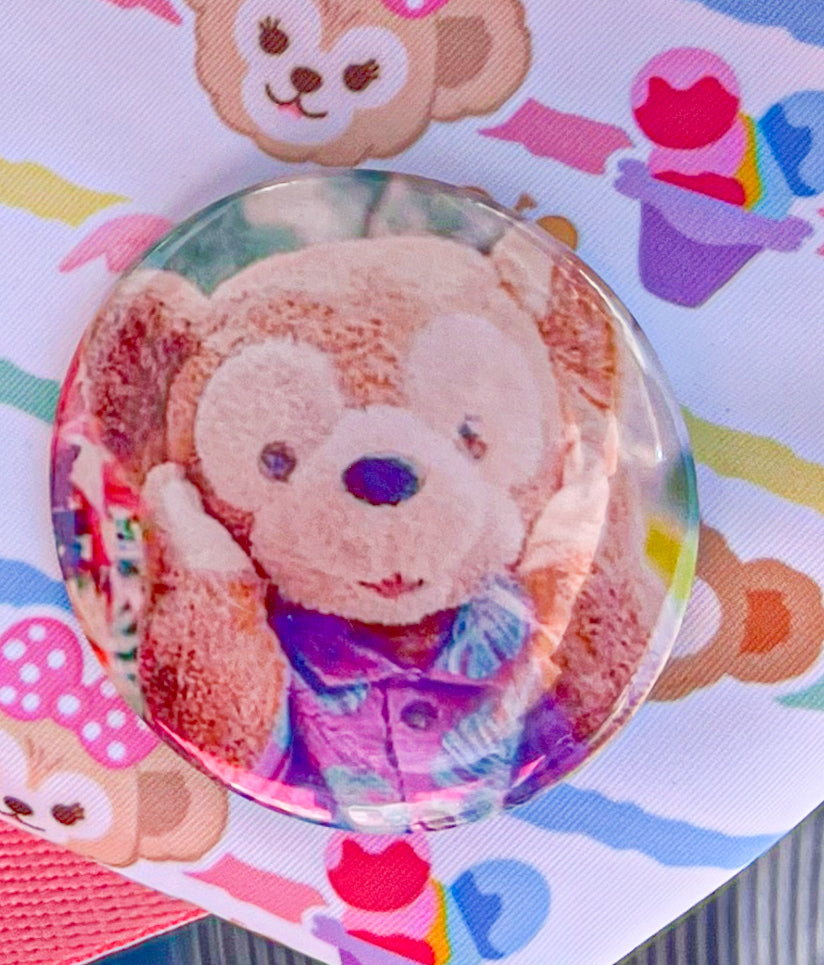 2 inch Hawaii teddy bear button
