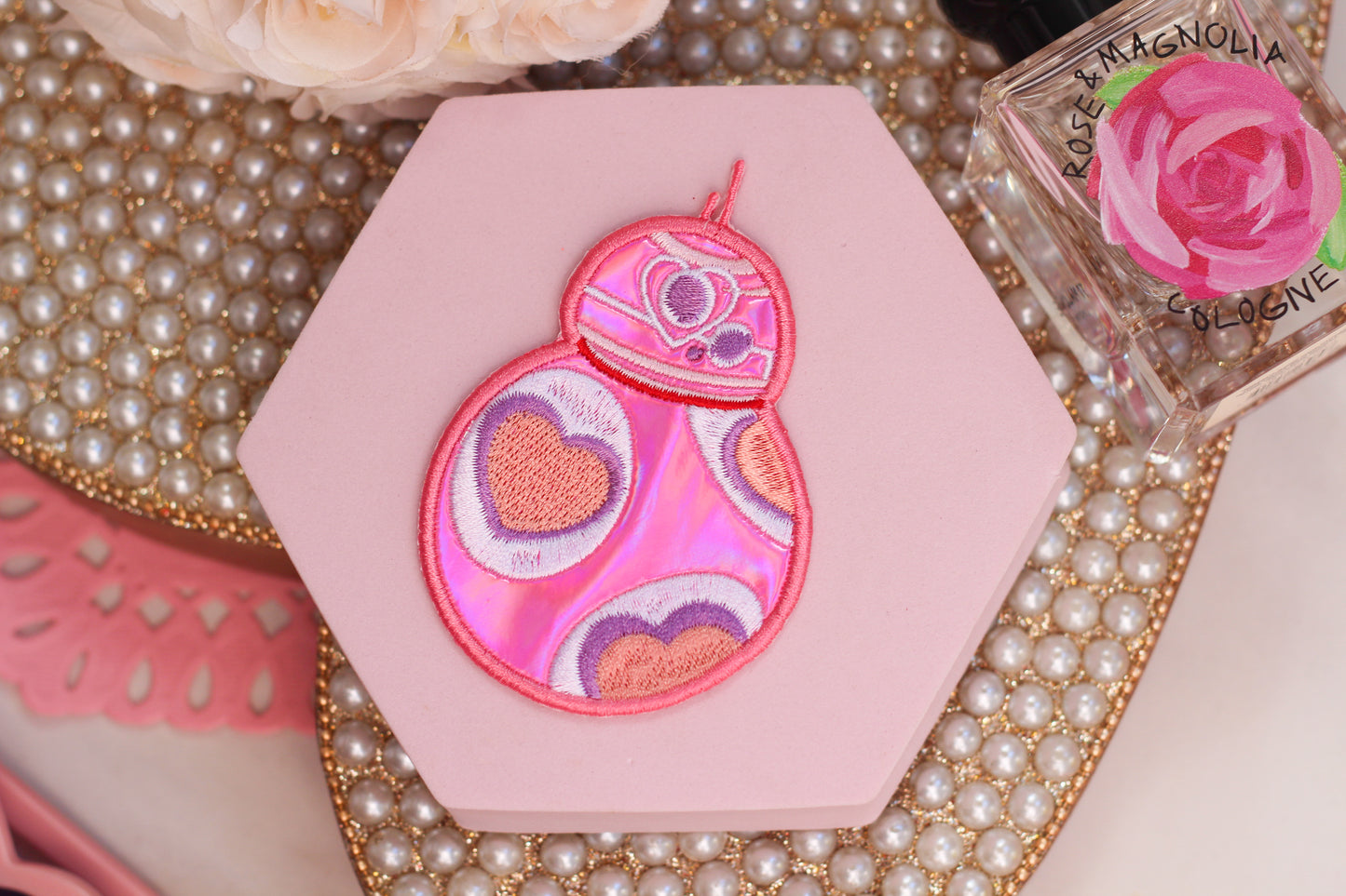 Pink Beep Boop Iron On Patch