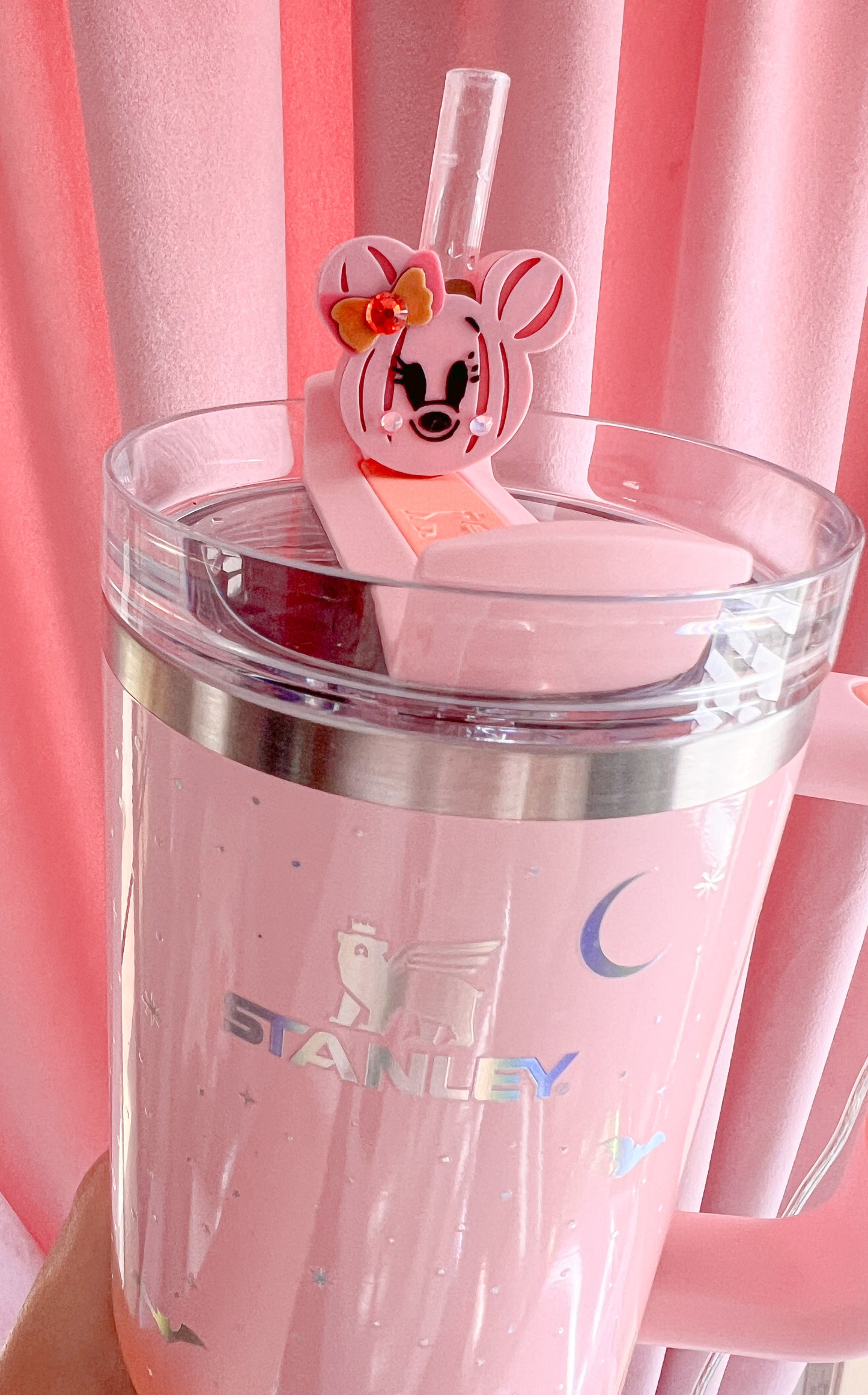 Miss pink pumpkin straw charm