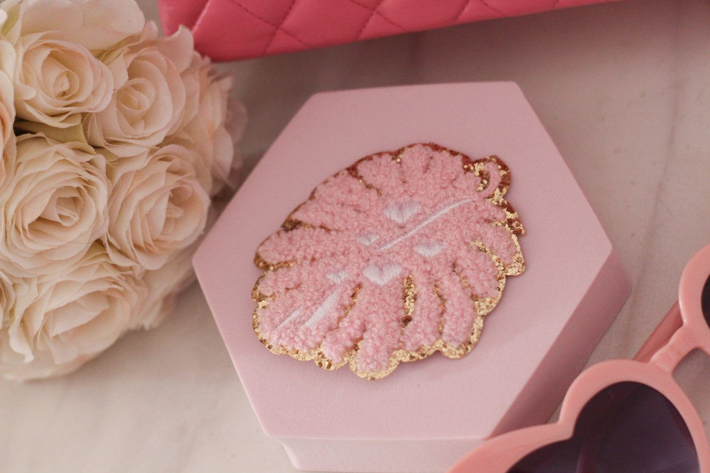 Pink Heart Banana Leaf