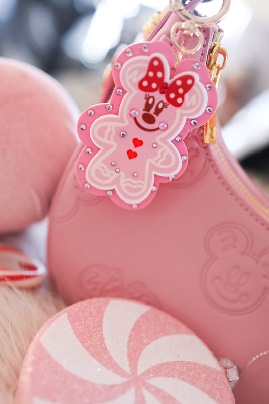 Mrs pink gingerbread bag charm