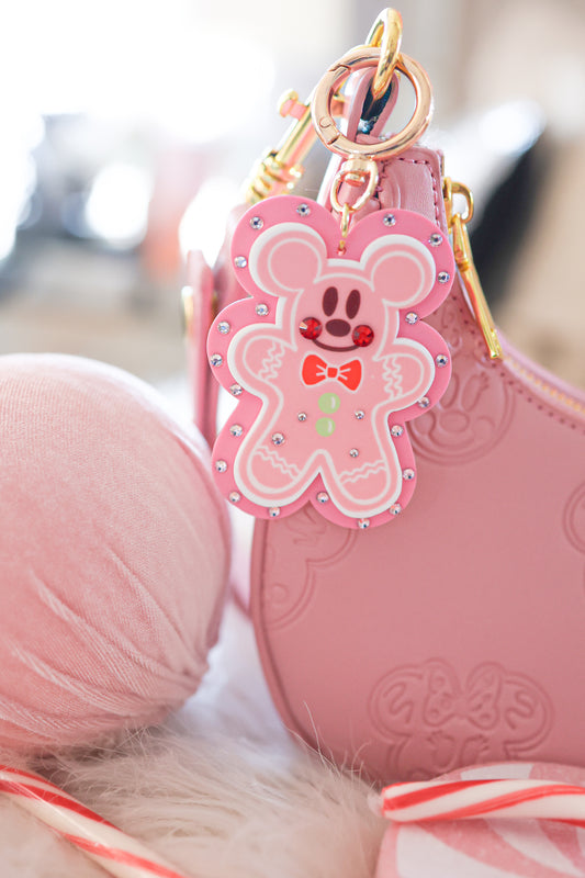 Mr pink gingerbread bag charm