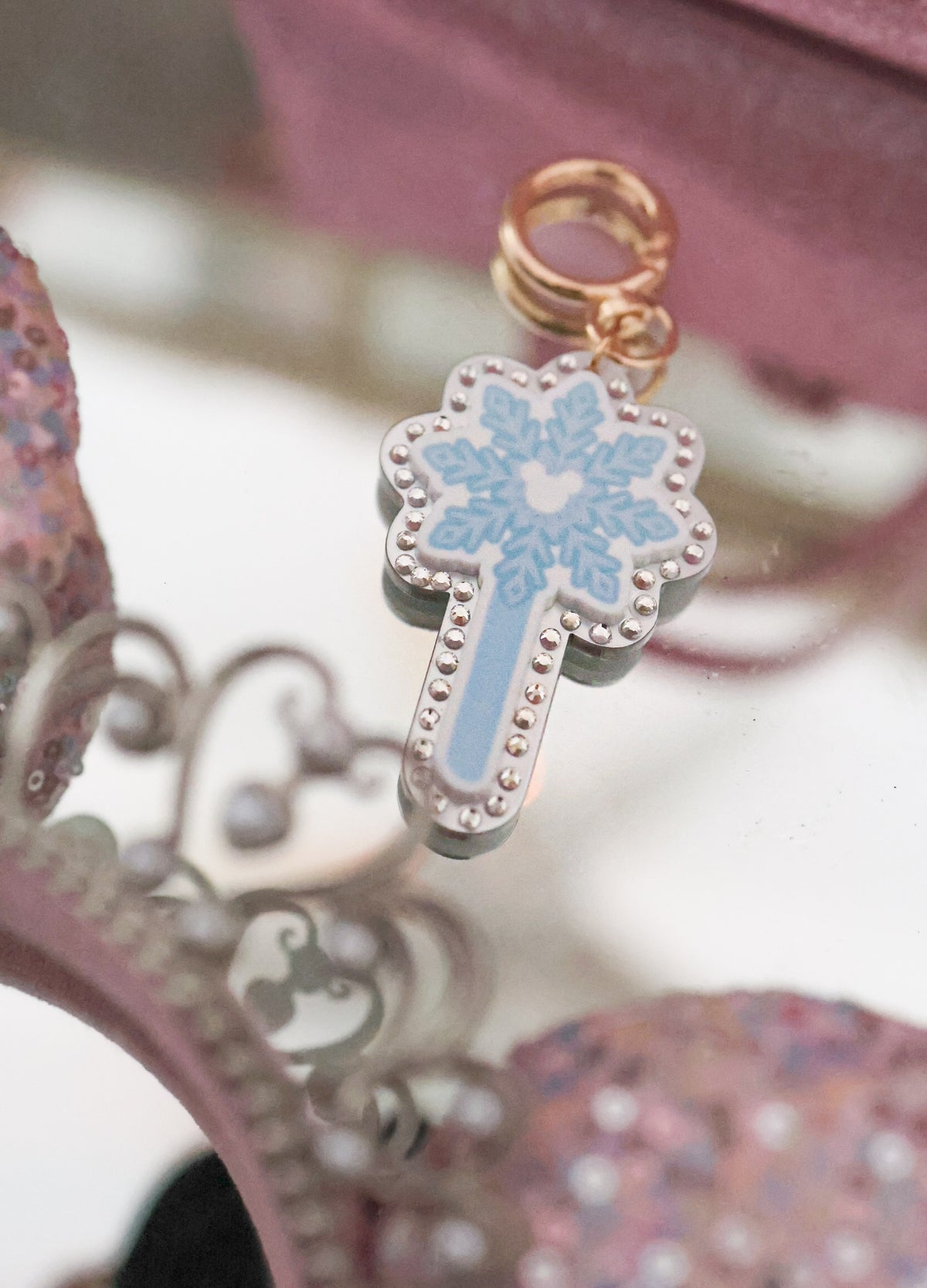 Snowflake Wand bag charm