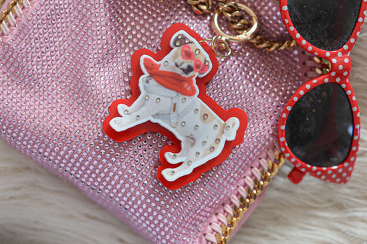 Custom watercolor pet bag charm
