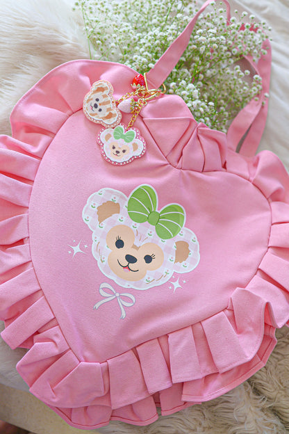Jumbo spring bear ruffled tote