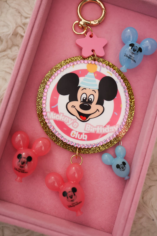 Jumbo birthday club bag charm with jumbo balloon