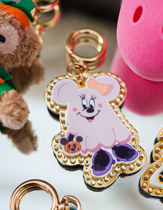Mrs fabulous pink ghost bag charm
