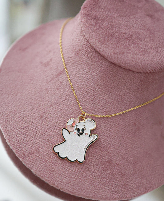 Miss sparkle ghost charm necklace