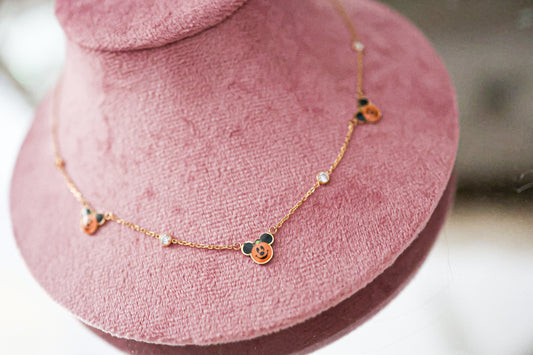 Dainty pumpkin necklace