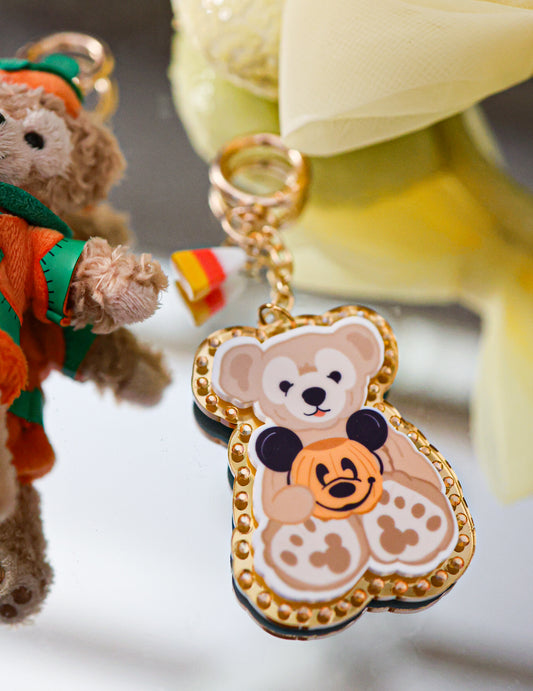 Mr pumpkin bear bag charm