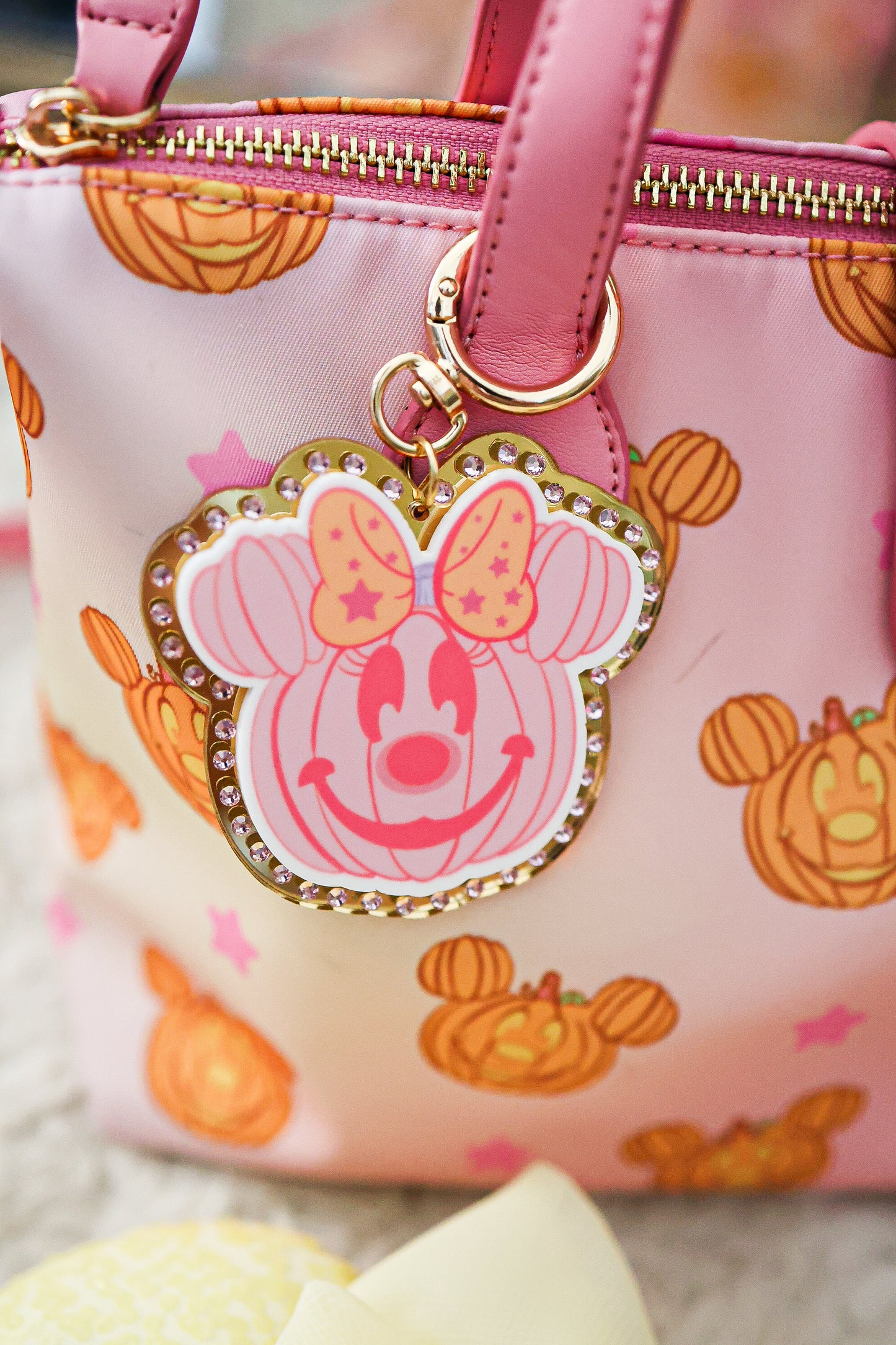 Miss pink pumpkin bag charm