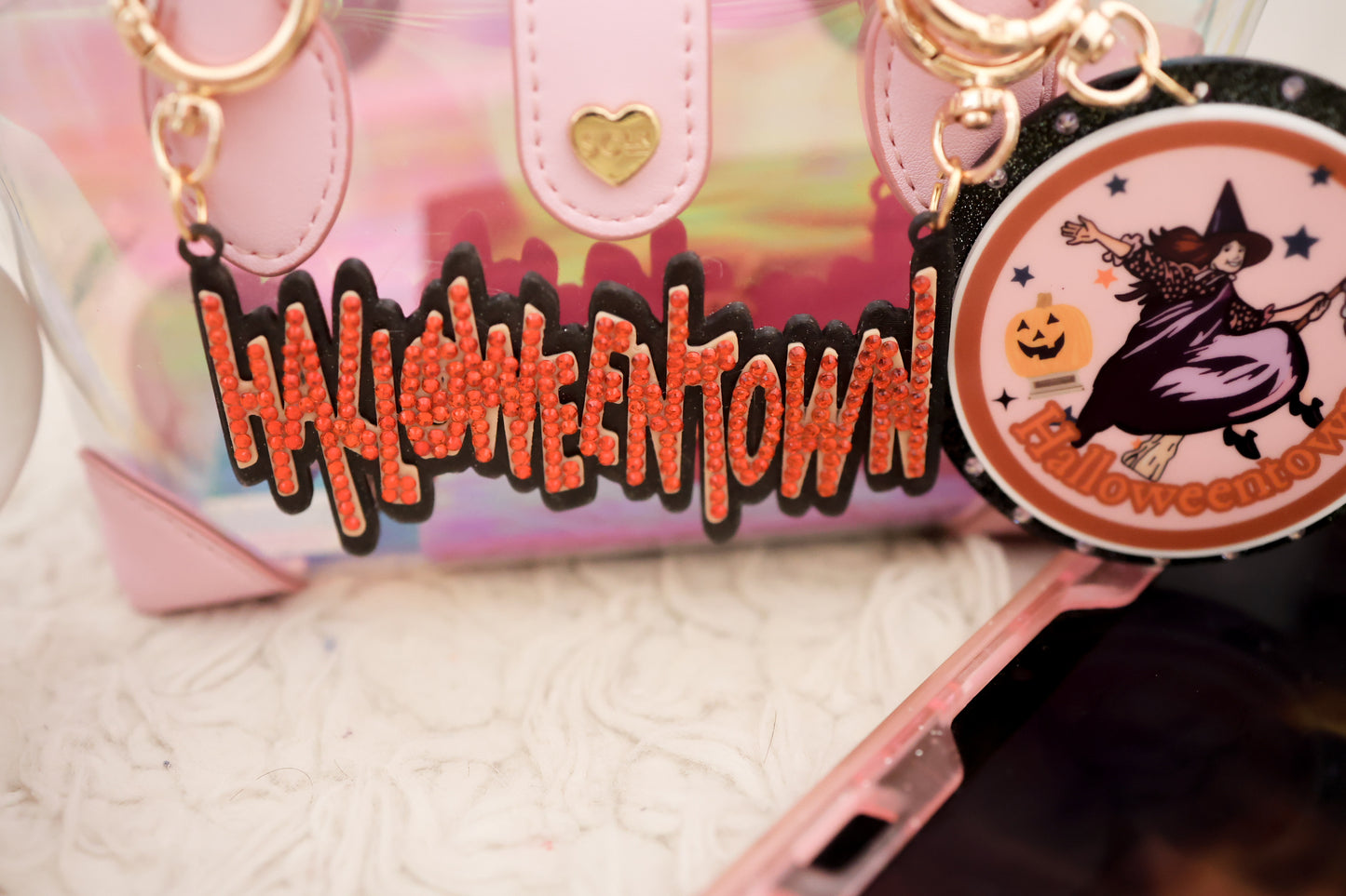 Rhinestone Halloween bag charm