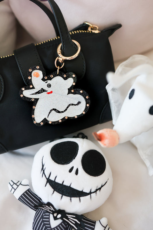 Ghost puppy bag charm