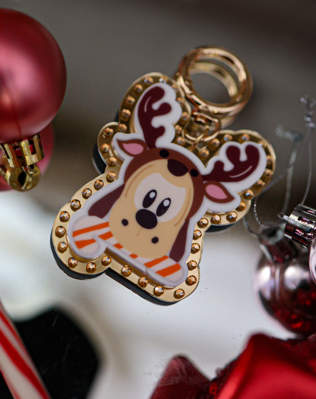Reindeer puppy bag charm