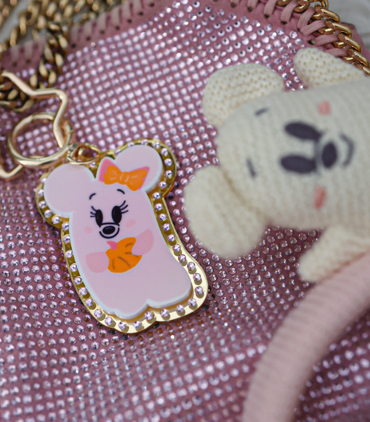 Cutie pink ghost bag charm
