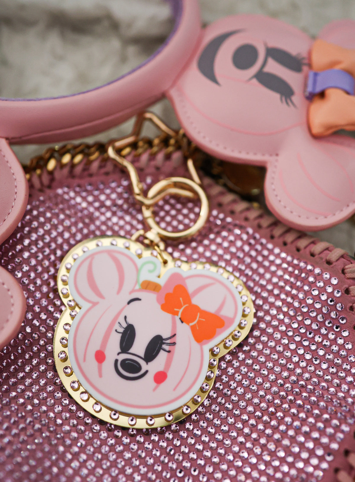 Cutie pink pumpkin bag charm