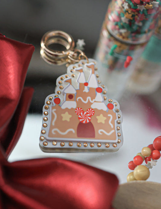 Gingerbread castle bag charm