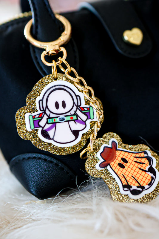 To infinity and beyond  ghostie bag charm duo