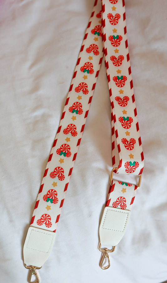 Adjustable nylon peppermint crossbody strap