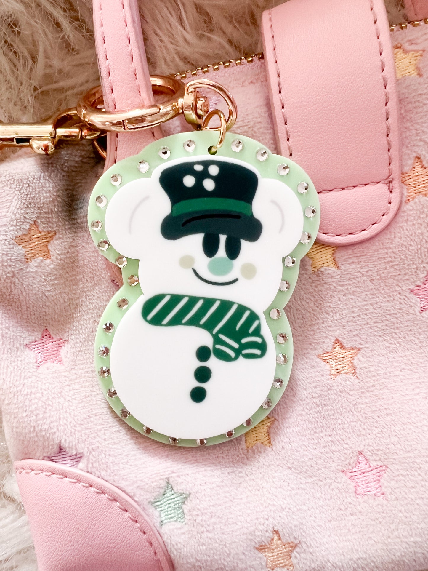 Mr snowman bag charm