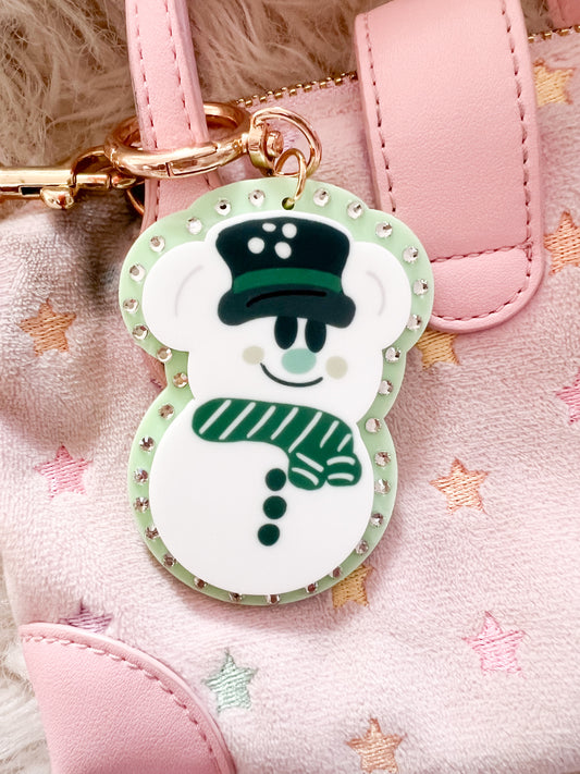 Mr snowman bag charm