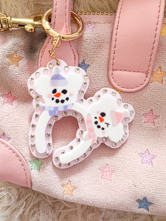 Snowman headband bag charm
