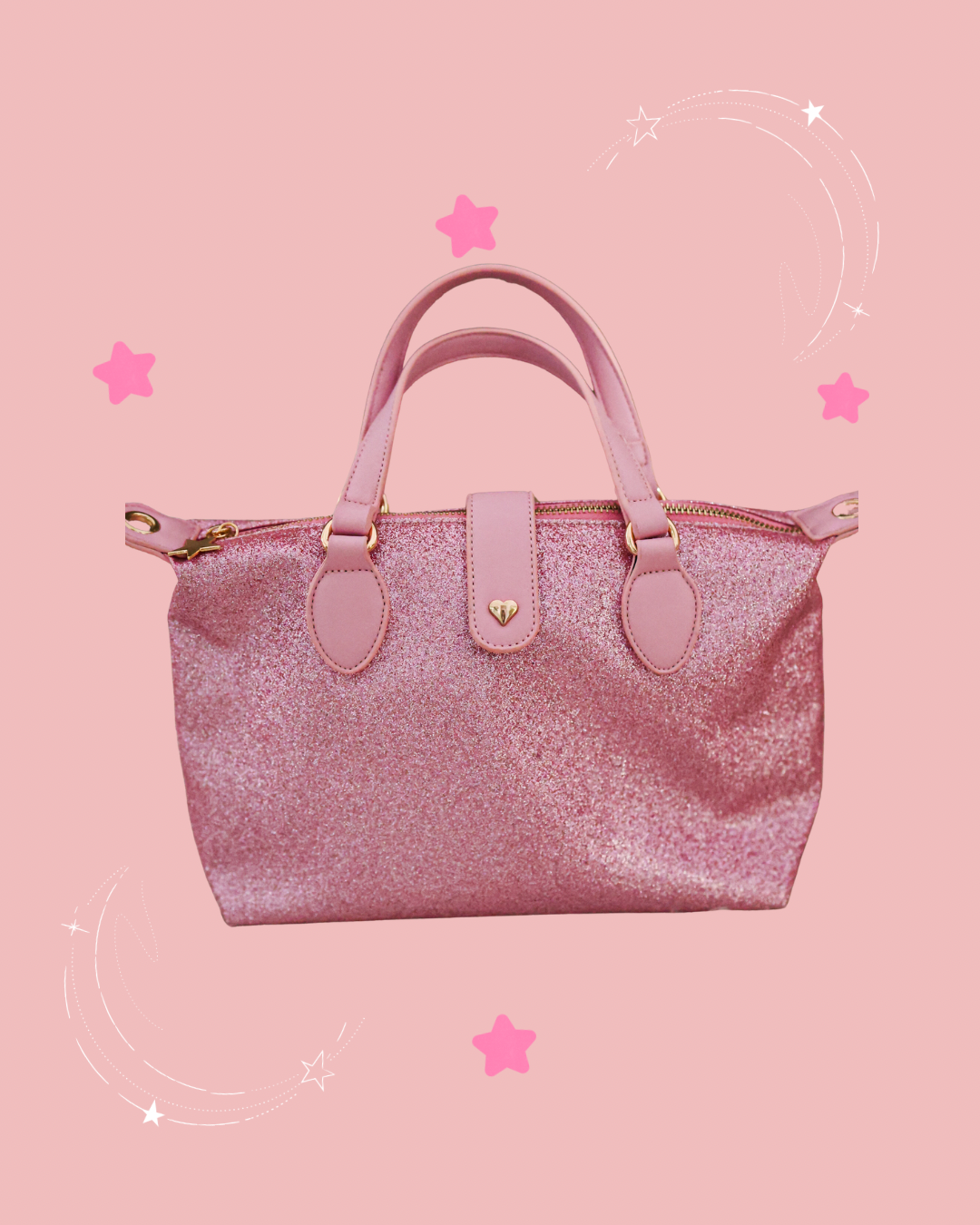 Pink Just Jess signature sparkle crossbody